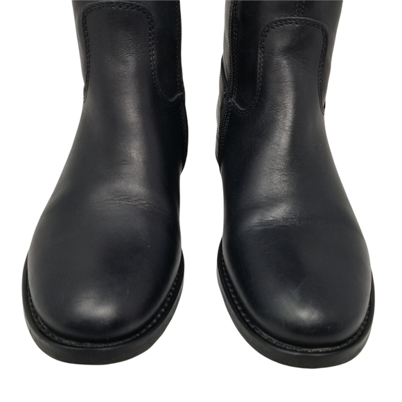 Aldo Leather Brown Black Block Riding Boots - Picture 10 of 14